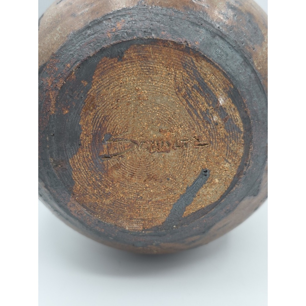 Brutalist Primative Studio Art MCM Vase Abstract Patten Signed Schultz‎ - Picture 9 of 11